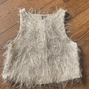 Zara Textured Cream Tank Top